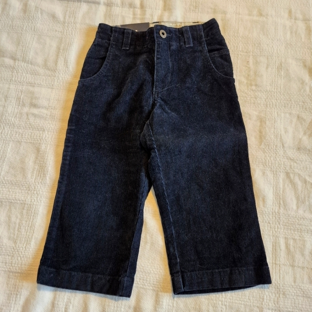 Baby Gap boys size 2T navy blue corduroy pants, adjustable waist, NWT